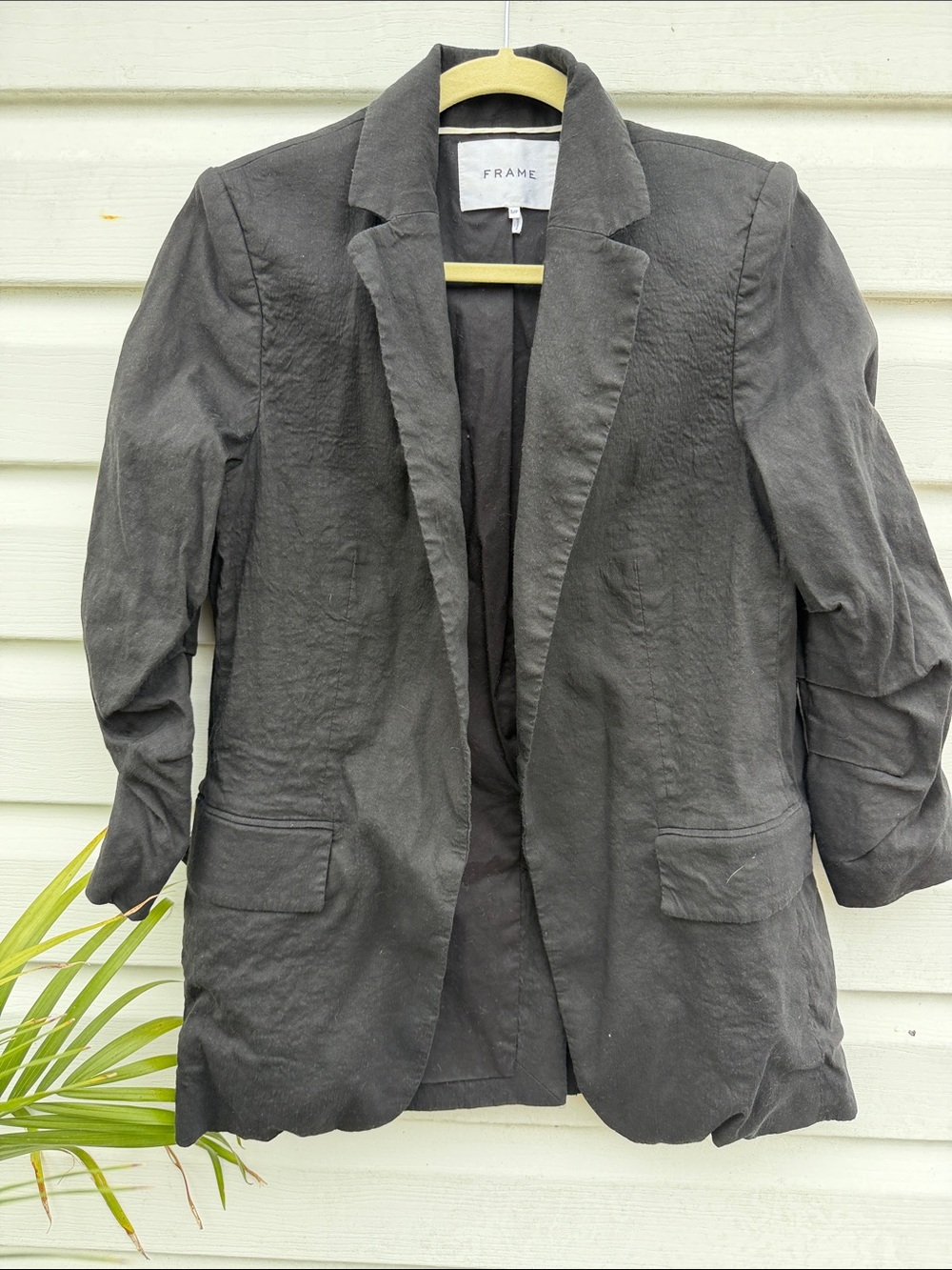 Frame Denim Black Women's Tailored Relaxed Blazer